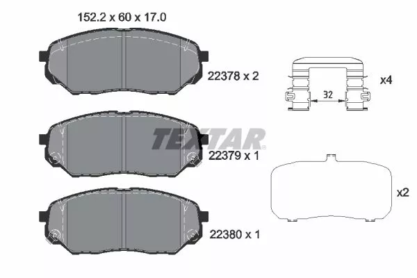 TEXTAR 2237801 Гальмівні колодки