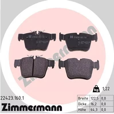 ZIMMERMANN 22423.160.1 Гальмівні колодки