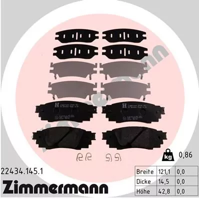 ZIMMERMANN 22434.145.1 Гальмівні колодки