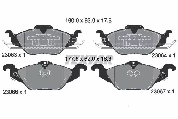 TEXTAR 2306302 Гальмівні колодки