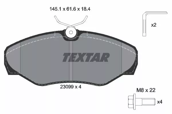 TEXTAR 2309902 Тормозные колодки