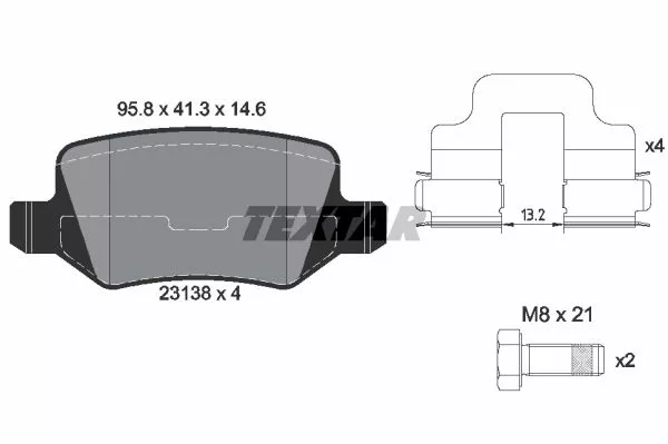 TEXTAR 2313805 Тормозные колодки