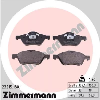 ZIMMERMANN 232151801 Тормозные колодки