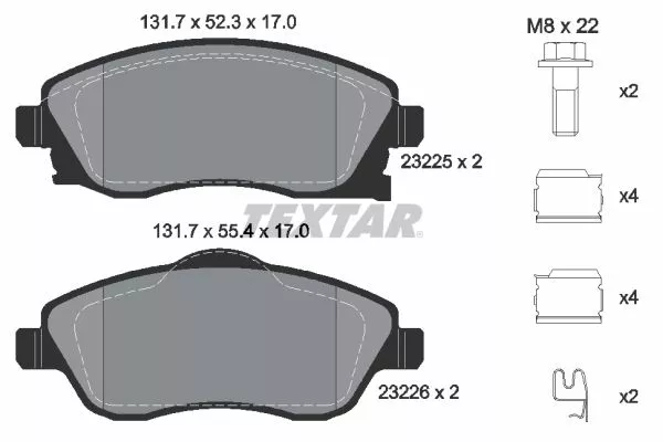 TEXTAR 2322501 Гальмівні колодки