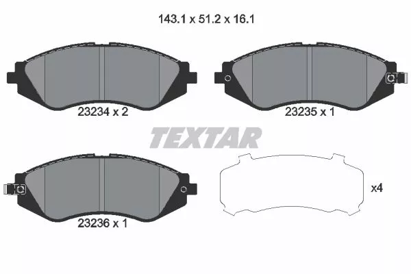 TEXTAR 2323401 Гальмівні колодки