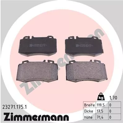 ZIMMERMANN 232711751 Гальмівні колодки