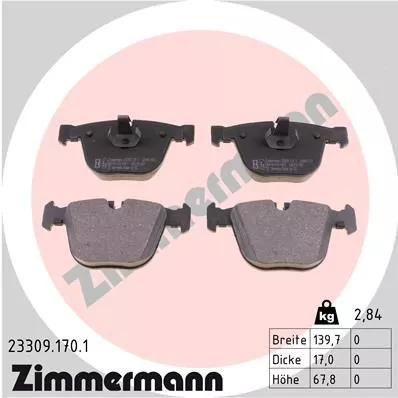 ZIMMERMANN 23309.170.1 Гальмівні колодки