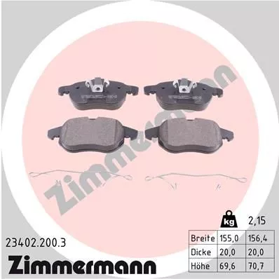 ZIMMERMANN 23402.200.3 Тормозные колодки