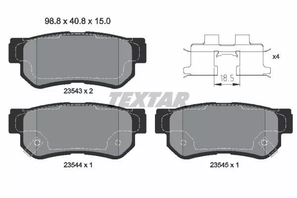 TEXTAR 2354301 Гальмівні колодки