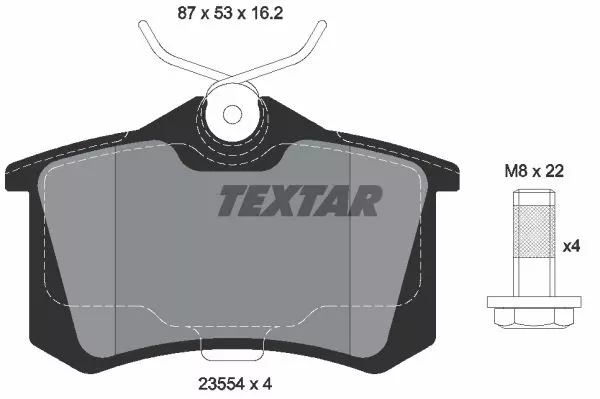 TEXTAR 2355406 Гальмівні колодки