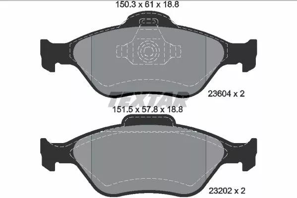 TEXTAR 2360406 Гальмівні колодки