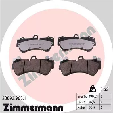 ZIMMERMANN 23692.965.1 Тормозные колодки