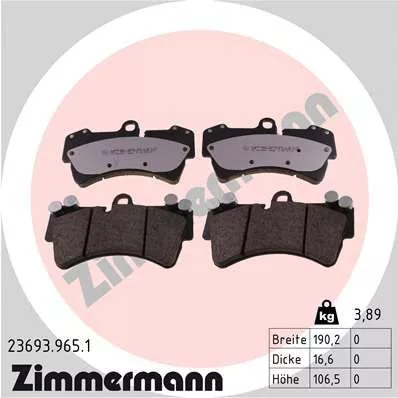 ZIMMERMANN 23693.965.1 Гальмівні колодки