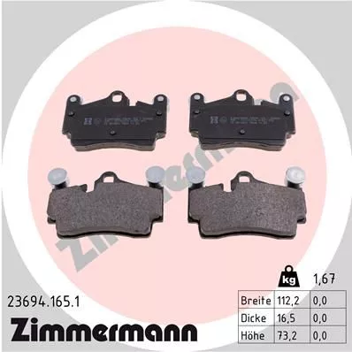 ZIMMERMANN 236941651 Тормозные колодки