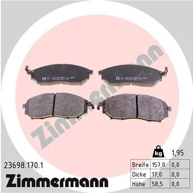 ZIMMERMANN 23698.170.1 Тормозные колодки