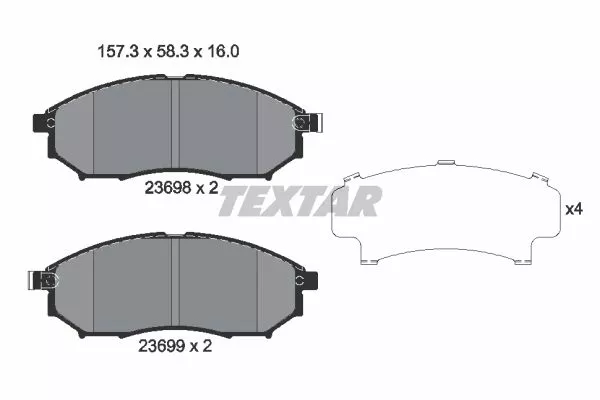 TEXTAR 2369801 Гальмівні колодки