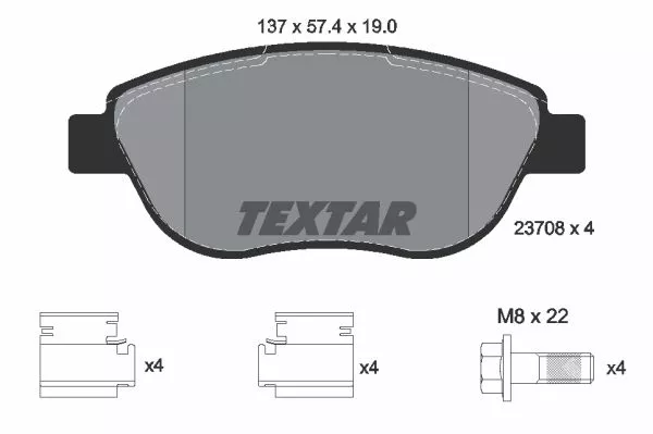 TEXTAR 2370803 Гальмівні колодки