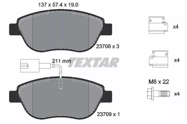 TEXTAR 2370802 Тормозные колодки