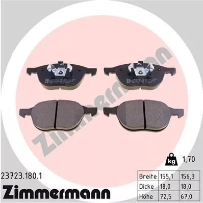 ZIMMERMANN 237231801 Гальмівні колодки