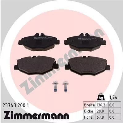 ZIMMERMANN 23743.200.1 Гальмівні колодки