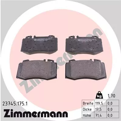 ZIMMERMANN 237451751 Гальмівні колодки