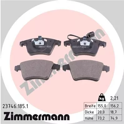 ZIMMERMANN 237461851 Тормозные колодки