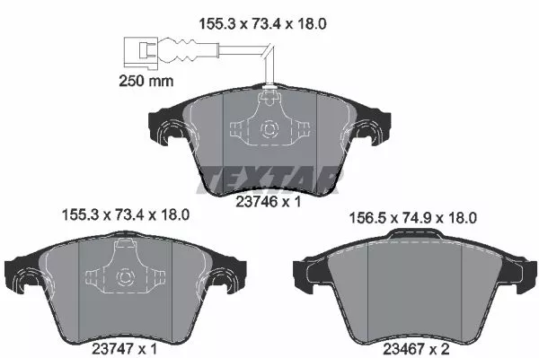 TEXTAR 2374601 Гальмівні колодки