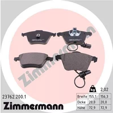 ZIMMERMANN 23762.200.1 Гальмівні колодки