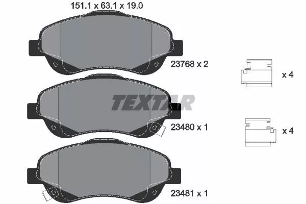 TEXTAR 2376802 Гальмівні колодки