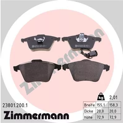 ZIMMERMANN 238012001 Гальмівні колодки