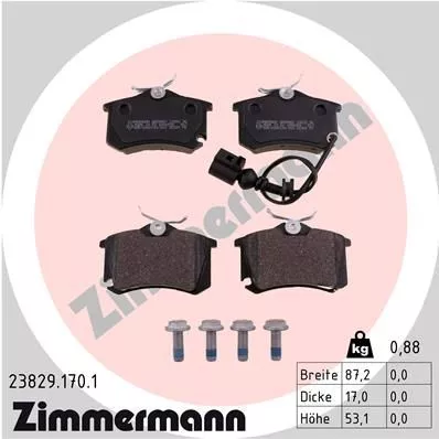 ZIMMERMANN 238291701 Гальмівні колодки