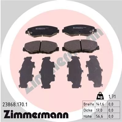 ZIMMERMANN 238681701 Гальмівні колодки