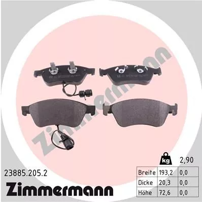 ZIMMERMANN 238852052 Гальмівні колодки