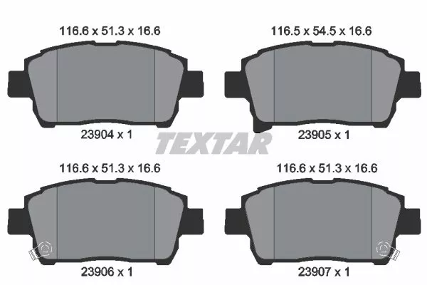 TEXTAR 2390401 Гальмівні колодки