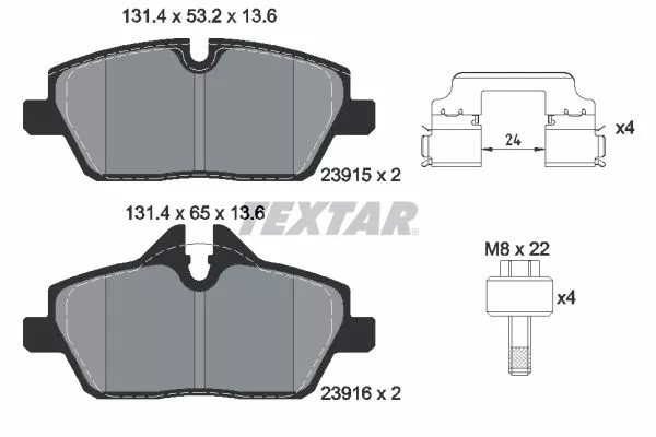 TEXTAR 2391508 Гальмівні колодки