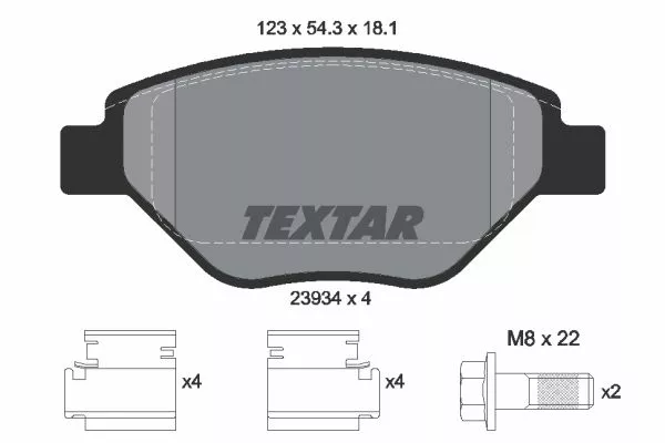 TEXTAR 2393401 Гальмівні колодки