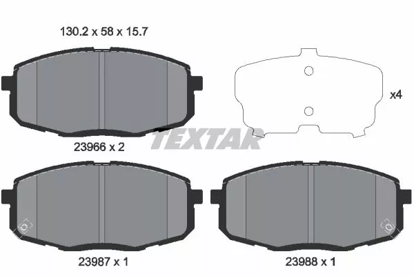 TEXTAR 2396601 Гальмівні колодки