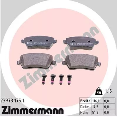 ZIMMERMANN 239731751 Гальмівні колодки