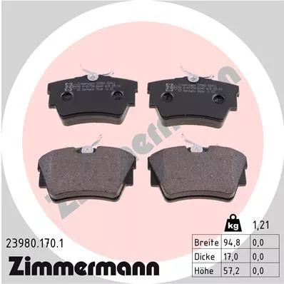 ZIMMERMANN 239801701 Тормозные колодки