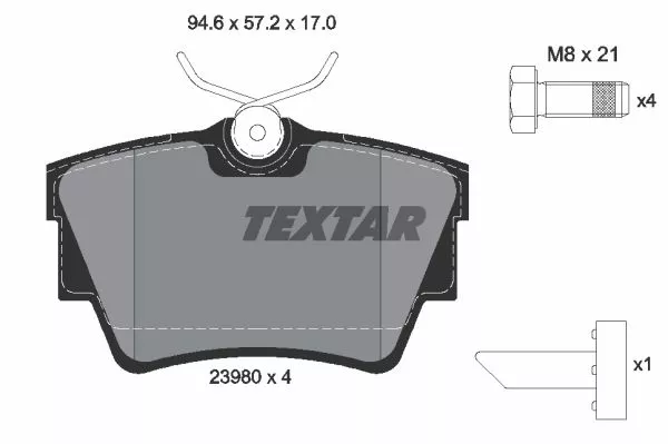TEXTAR 2398001 Гальмівні колодки