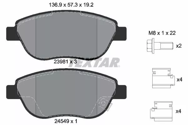 TEXTAR 2398101 Гальмівні колодки