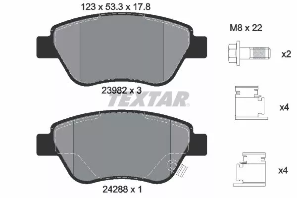 TEXTAR 2398202 Гальмівні колодки