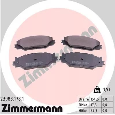 ZIMMERMANN 23983.178.1 Гальмівні колодки