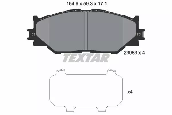 TEXTAR 2398301 Гальмівні колодки