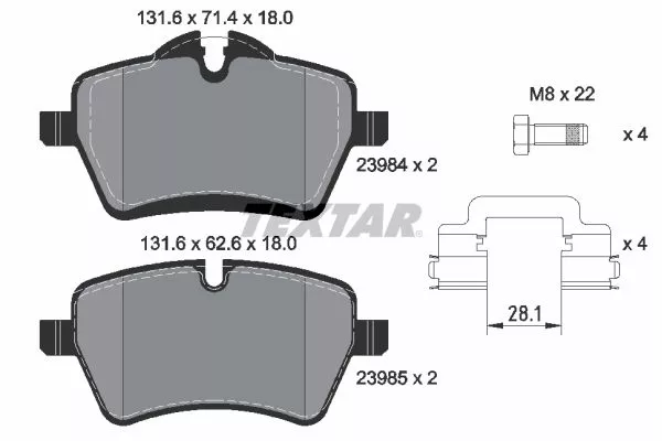 TEXTAR 2398404 Тормозные колодки