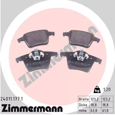 ZIMMERMANN 24011.177.1 Тормозные колодки