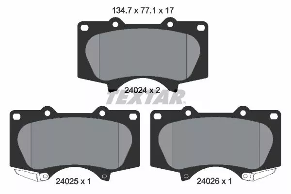 TEXTAR 2402403 Гальмівні колодки