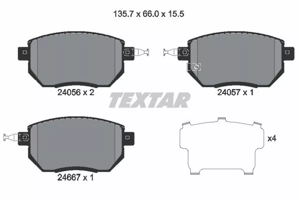 TEXTAR 2405601 Гальмівні колодки