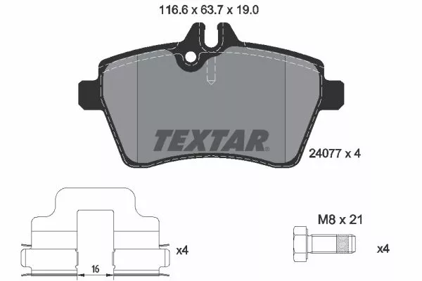 TEXTAR 2407701 Тормозные колодки