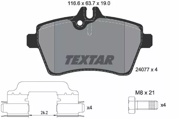 TEXTAR 2407702 Тормозные колодки